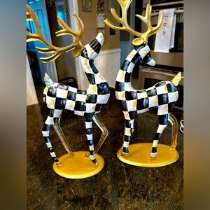 Hand painted reindeer.  Set of two